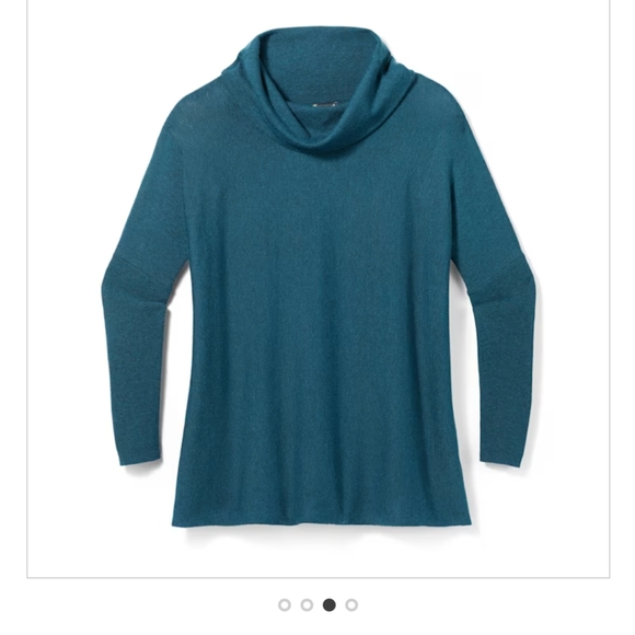 Smartwool Sweaters - Smartwool Edgewood Merino Wool Poncho Cozy Teal Cowl Neck Sweater Dolman…